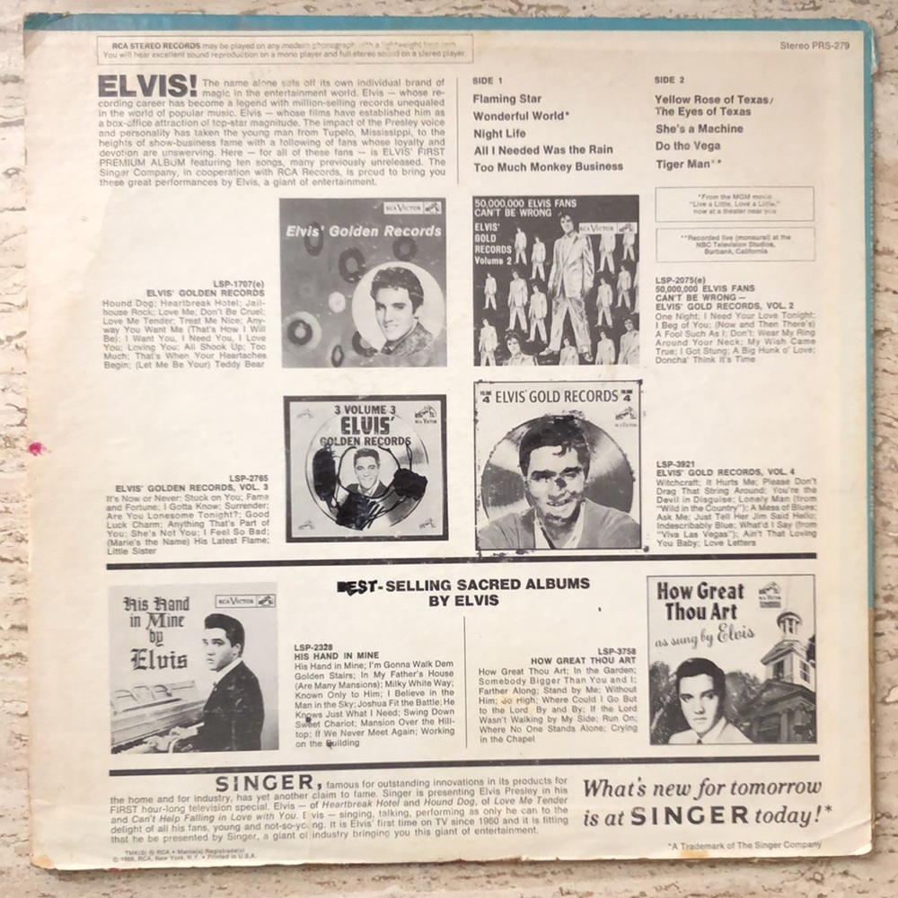 Elvis Presley Sings Flaming Star Vinyl Lp '68 - Picture 9 of 10
